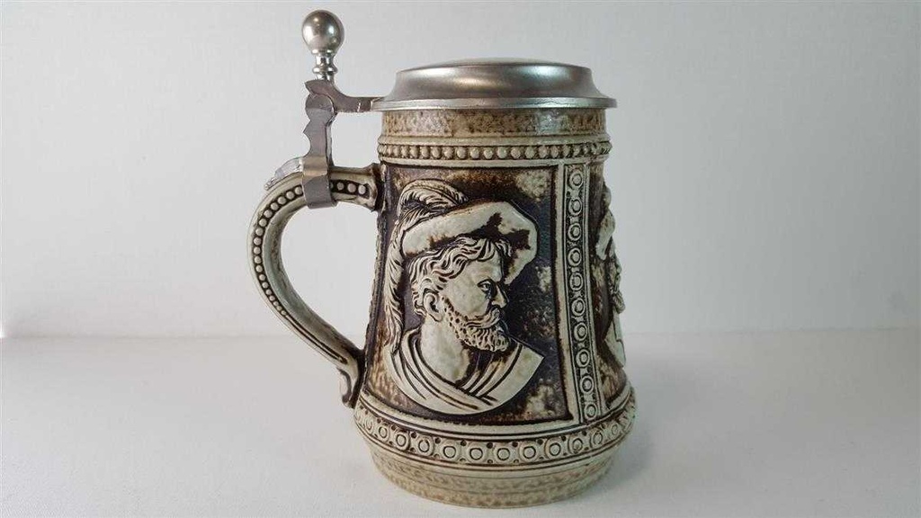 [2119106] Bierkrug mit Zinndeckel gebraucht - gut Bild 3