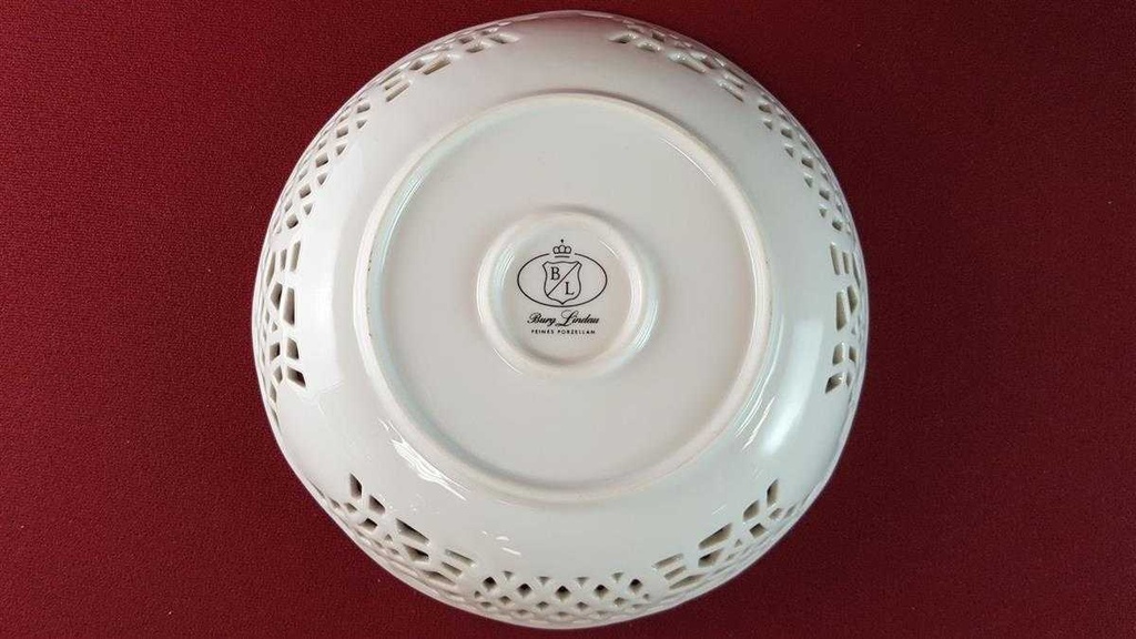 [45815382] Schale Gebäckschale Durchbruchschale Goldrand Durchbrucharbeit 19,2 cm Burg Lindau gebraucht - sehr gut Bild 5