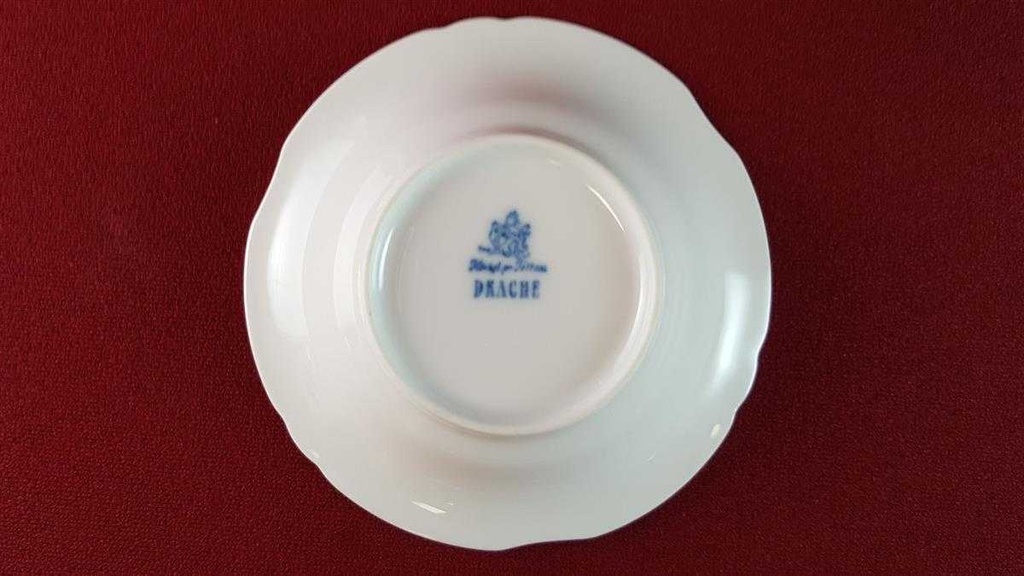 [45815383] Schale Dessertschale 11,2 cm Königl. pr. Tettau Drache Modell Exklusiv Uni Weiß gebraucht - sehr gut Bild 4