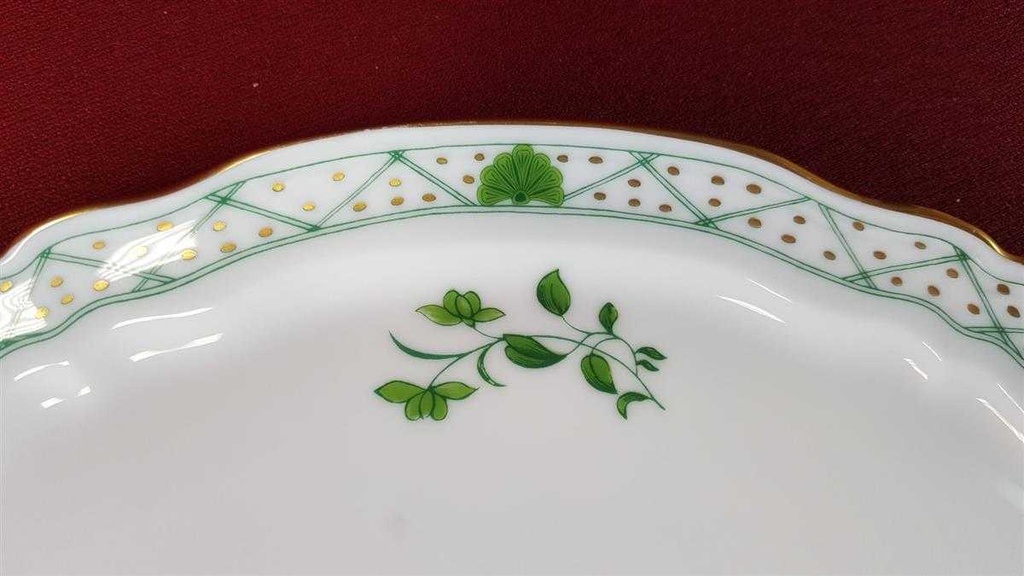 [45815390] Tortenplatte Kuchenplatte Raynaud & Co. Limoges Fleurie Wilh. Drache Grün gebraucht - sehr gut Bild 5