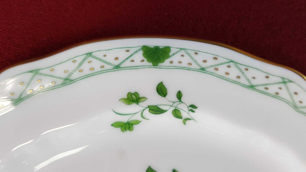 [45815395] Kuchenteller Dessertteller Frühstücksteller 19 cm Raynaud & Co. Limoges Fleurie Grün gebraucht - sehr gut Bild 3