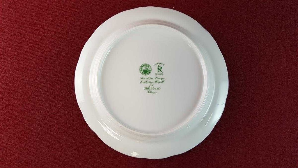 [45815395] Kuchenteller Dessertteller Frühstücksteller 19 cm Raynaud & Co. Limoges Fleurie Grün gebraucht - sehr gut Bild 5