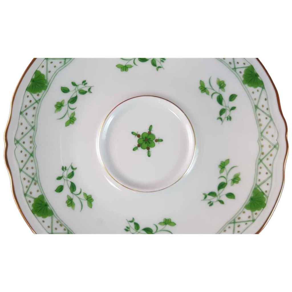 [45815396] Untertasse für Kaffee 14,7 cm Raynaud & Co. Limoges Fleurie Grün gebraucht - sehr gut Bild 2