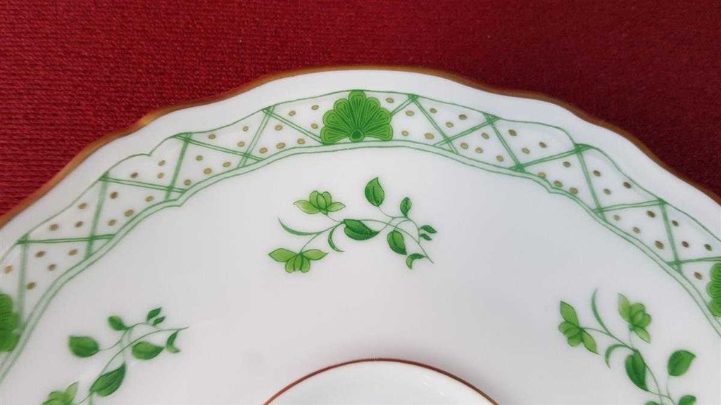 [45815396] Untertasse für Kaffee 14,7 cm Raynaud & Co. Limoges Fleurie Grün gebraucht - sehr gut Bild 3