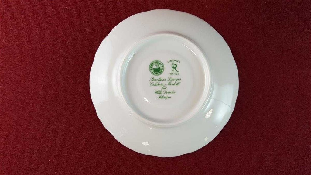 [45815396] Untertasse für Kaffee 14,7 cm Raynaud & Co. Limoges Fleurie Grün gebraucht - sehr gut Bild 6