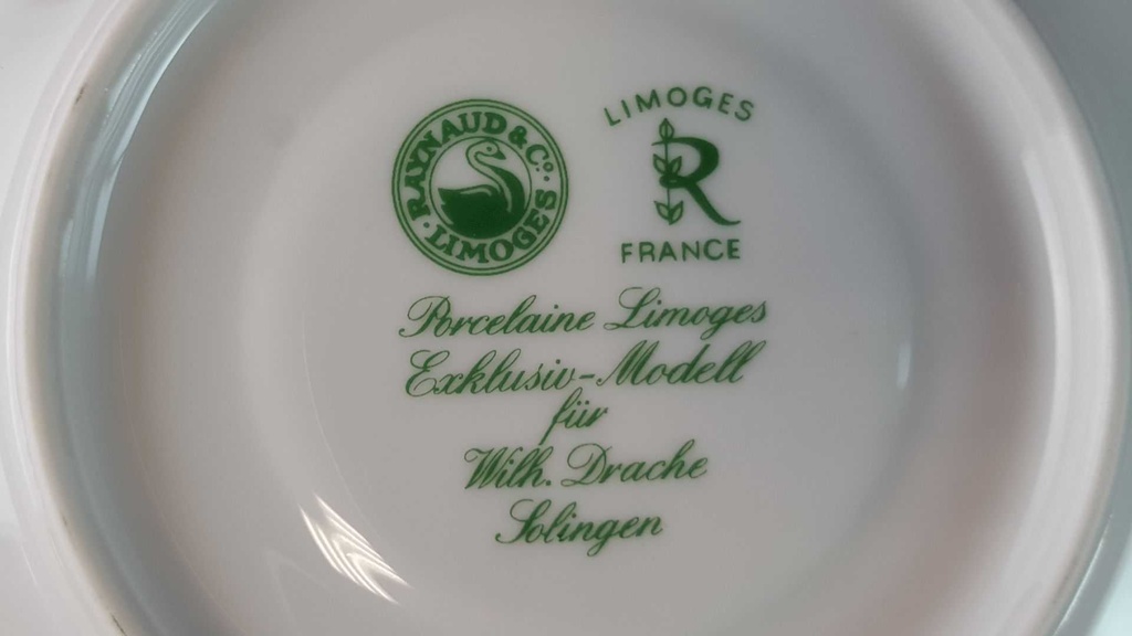 [45815396] Untertasse für Kaffee 14,7 cm Raynaud & Co. Limoges Fleurie Grün gebraucht - sehr gut Bild 7