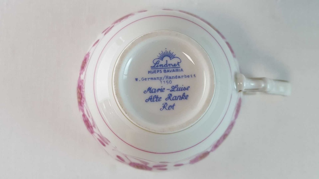 [45815414] Kaffeetasse Tasse Lindner Porzellan Marie Luise Alte Ranke Rot gebraucht - neuwertig Bild 6