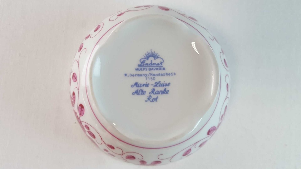 [45815419] Zuckerdose Lindner Porzellan Marie Luise Alte Ranke Rot gebraucht - neuwertig Bild 5