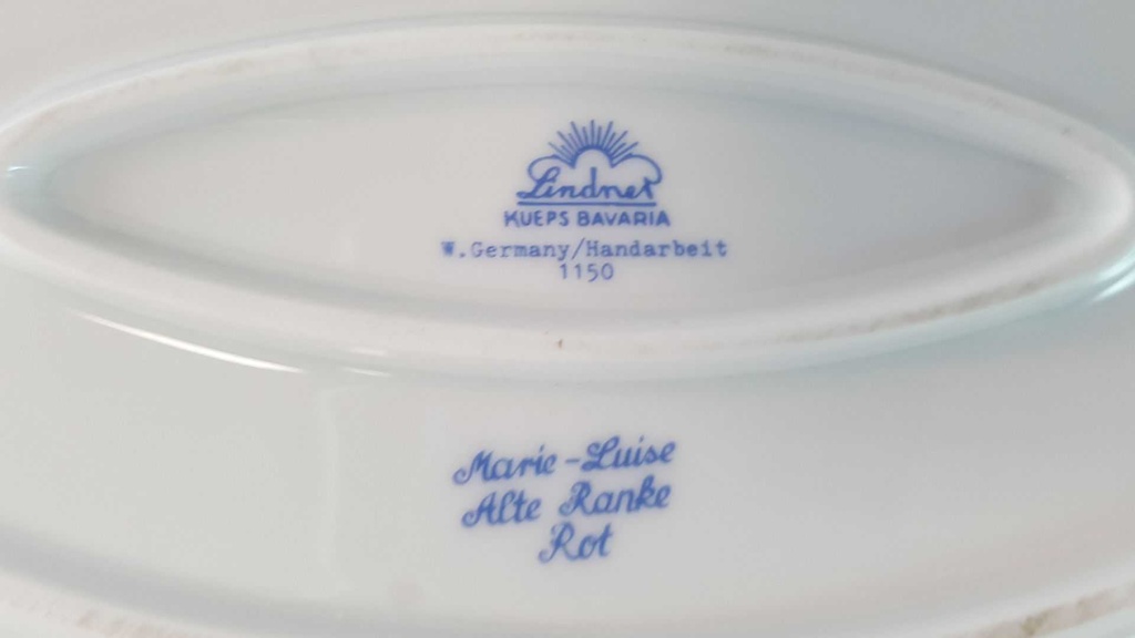 [45815422] Tablett für Milch und Zucker Lindner Porzellan Marie Luise Alte Ranke Rot gebraucht - neuwertig Bild 6