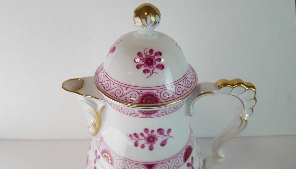 [45815423] Kaffeekanne 1,4 L Lindner Porzellan Marie Luise Alte Ranke Rot gebraucht - neuwertig Bild 2