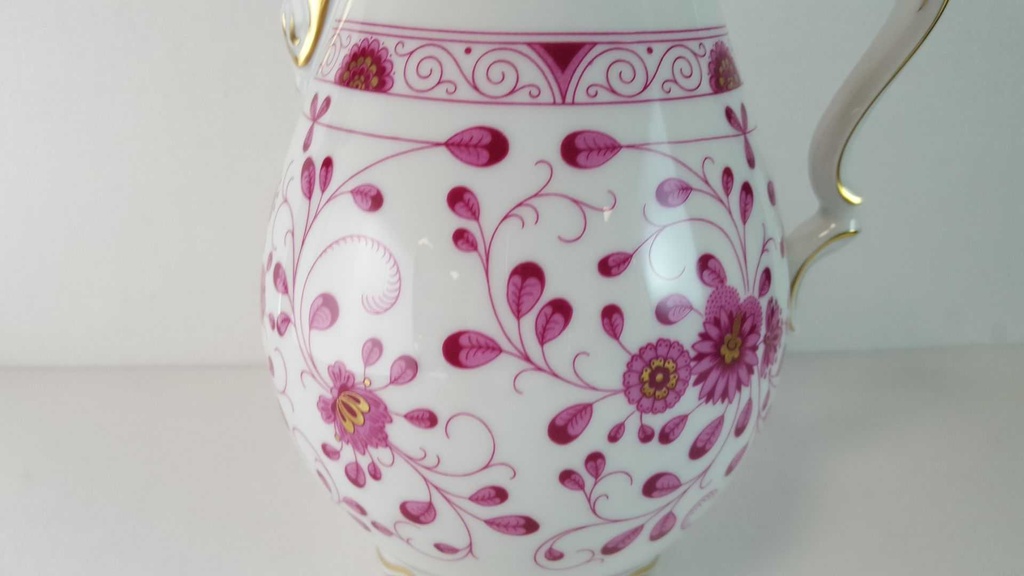[45815423] Kaffeekanne 1,4 L Lindner Porzellan Marie Luise Alte Ranke Rot gebraucht - neuwertig Bild 3