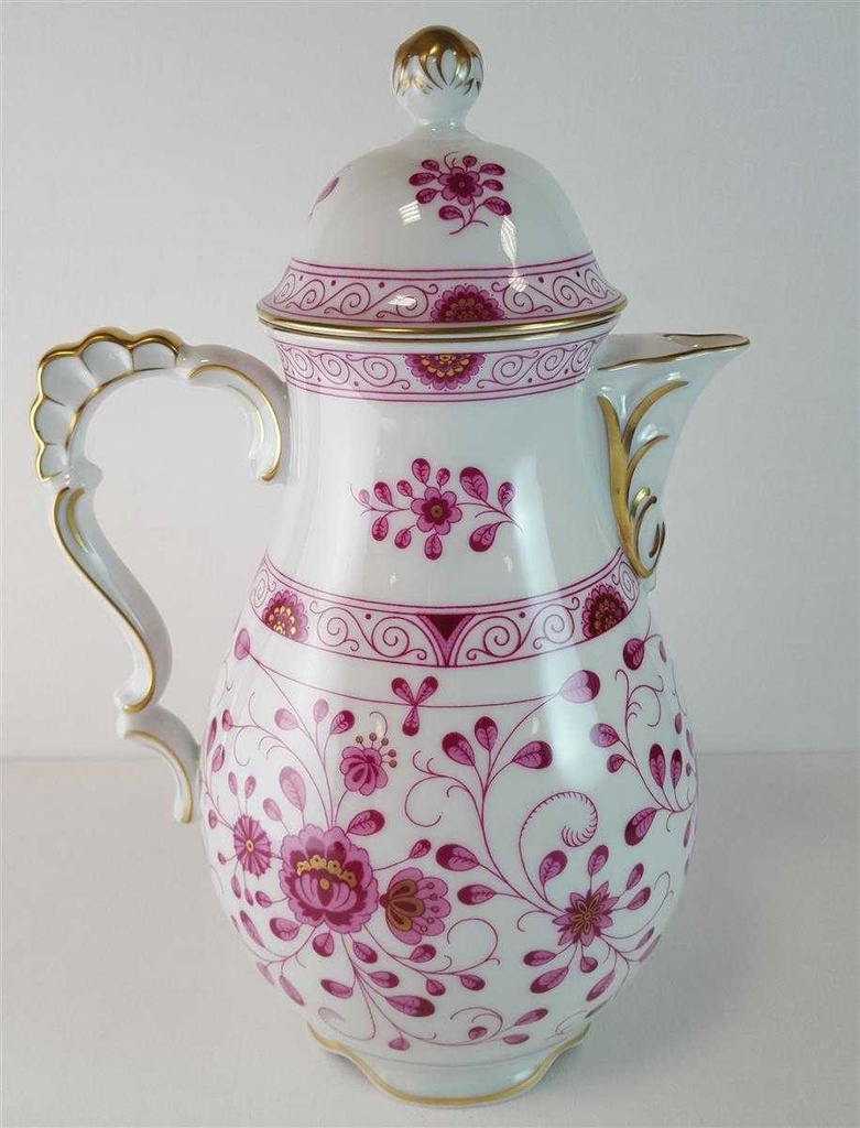 [45815423] Kaffeekanne 1,4 L Lindner Porzellan Marie Luise Alte Ranke Rot gebraucht - neuwertig Bild 5