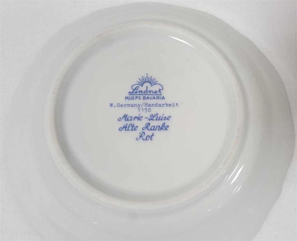 [45815424] Dessertschale 13,8 cm Lindner Porzellan Marie Luise Alte Ranke Rot gebraucht - sehr gut Bild 4