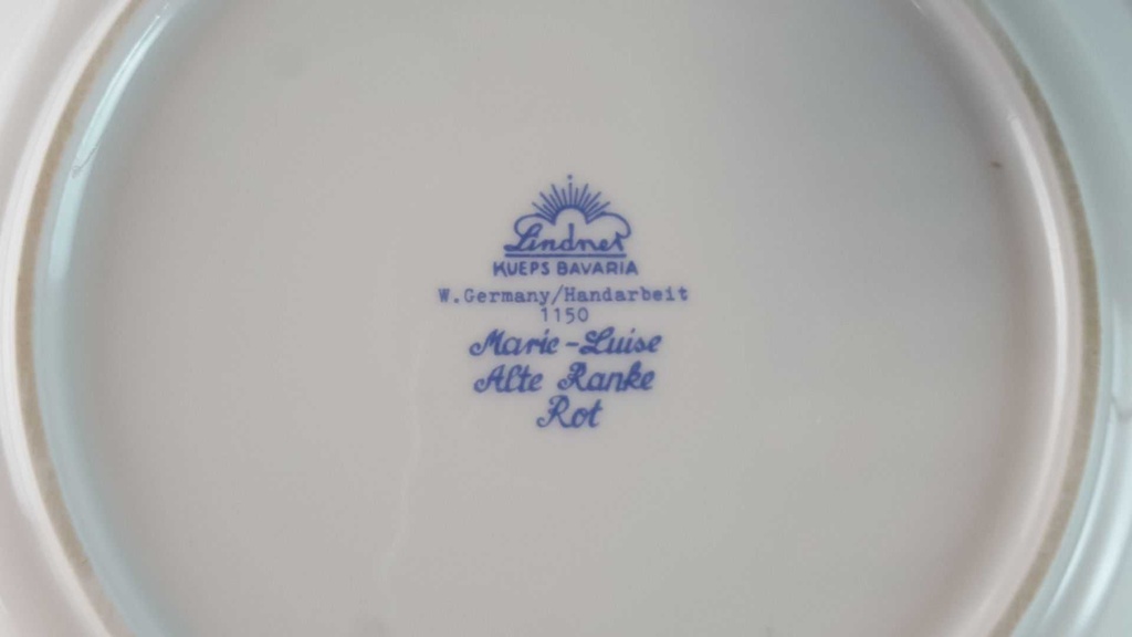 [45815425] Schale Snackschale 20 cm Lindner Porzellan Marie Luise Alte Ranke Rot gebraucht - neuwertig Bild 6
