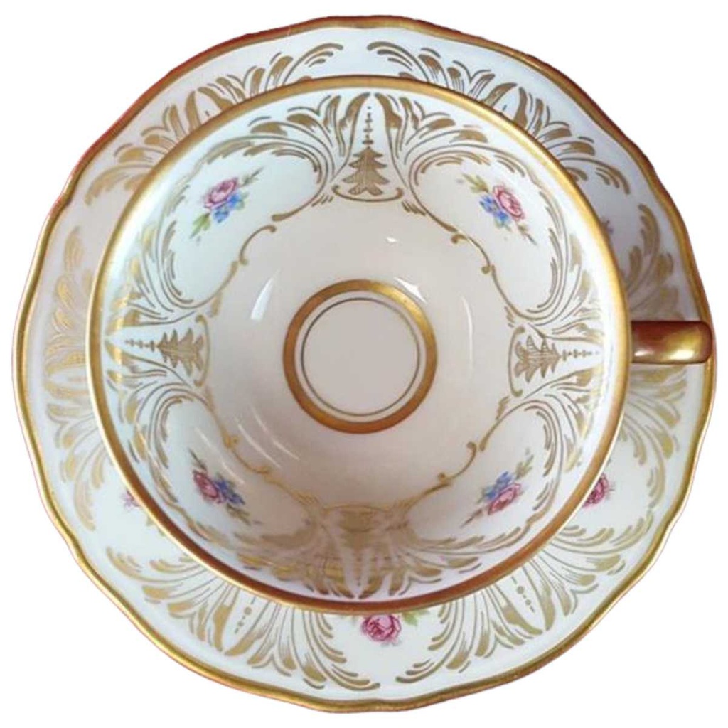 [45815429] Tasse Espressotasse mit Untertasse & Golddekor Zeh Scherzer Blumendekore Retro Bunte Blumen gebraucht - gut Bild 2