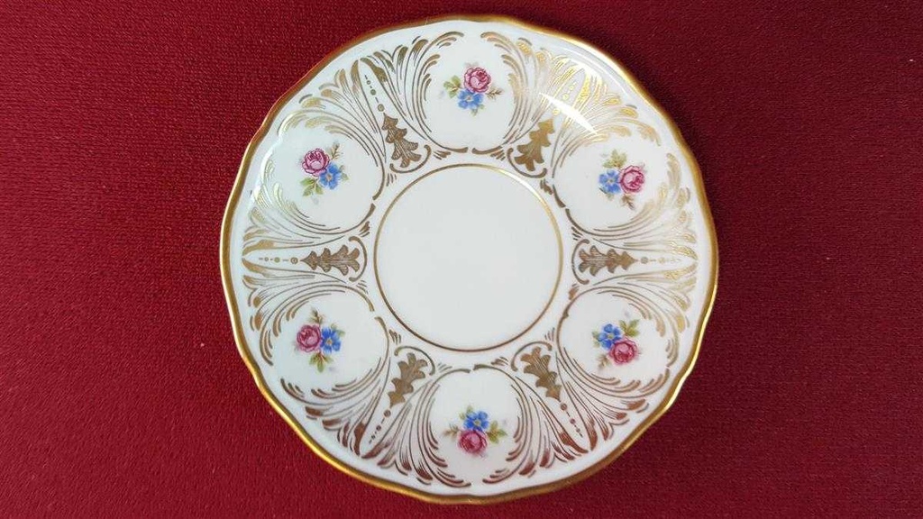[45815429] Tasse Espressotasse mit Untertasse & Golddekor Zeh Scherzer Blumendekore Retro Bunte Blumen gebraucht - gut Bild 4