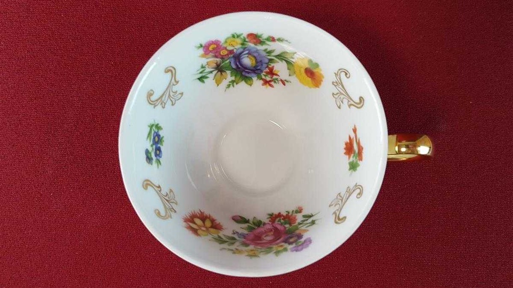 [45815436] Teetasse Tasse Goldrand Paul Leitner bunte Blumen mit gebraucht - gut Bild 5