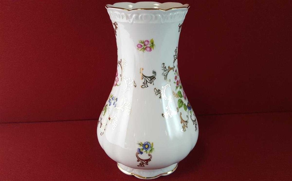 [45815439] Vase Goldrand 20,2 cm Paul Leitner bunte Blumen mit gebraucht - sehr gut Bild 5