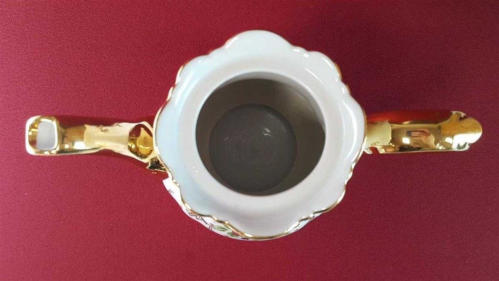 [45815440] Kaffeekanne Goldrand 1,4 L Paul Leitner bunte Blumen mit gebraucht - sehr gut Bild 7