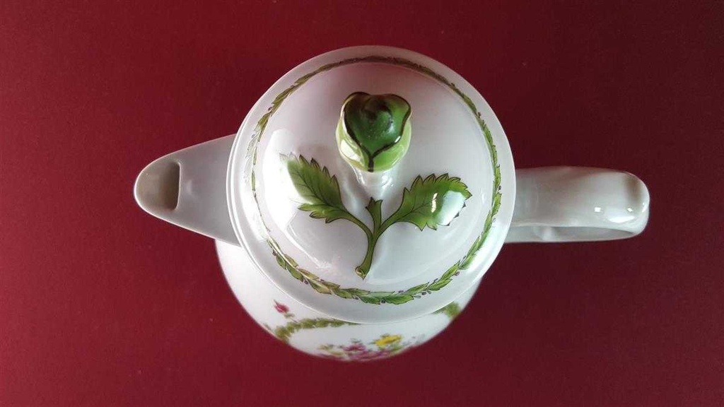 [45815447] Kaffeekanne Kanne 1,4 L Schaller bunte Blumendekor mit Grünrand Blumen gebraucht - sehr gut Bild 6