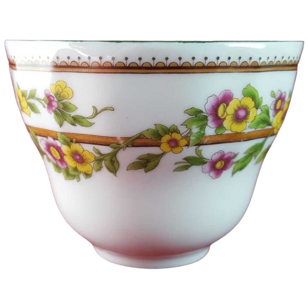 [45815449] Kaffeetasse Tasse Schaller bunte Blumendekor mit Grünrand Blumen gebraucht - gut Bild 2