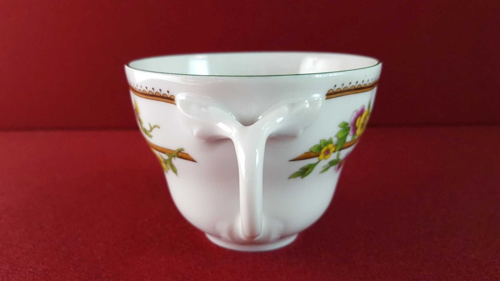 [45815449] Kaffeetasse Tasse Schaller bunte Blumendekor mit Grünrand Blumen gebraucht - gut Bild 3