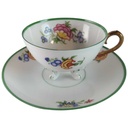 [45815478] Teetasse mit Untertasse Tasse Jaeger & Co PMR Blumendekor Grünrand Blumen Bavaria gebraucht - gut Bild 2