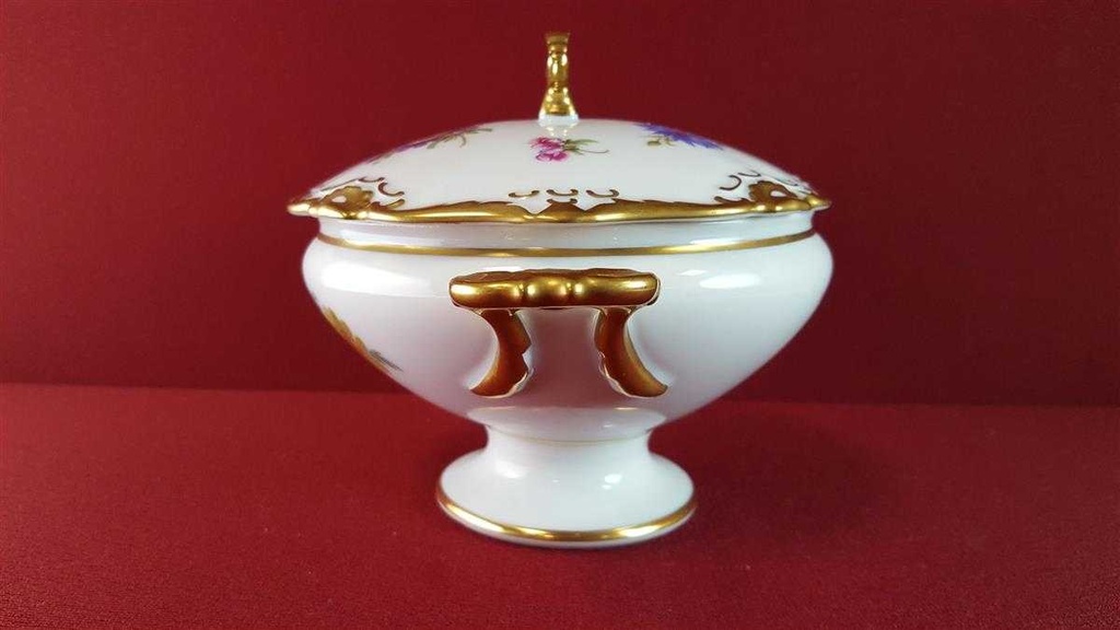 [45815487] Deckeldose Bonboniere Golddekor AK Kaiser Porzellan bunte Blumen Sonstiges gebraucht - defekt Bild 4
