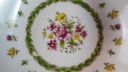 [45815490] Untertasse Dessertschale 14 cm Schaller bunte Blumendekor mit Grünrand Blumen gebraucht - akzeptabel Bild 2