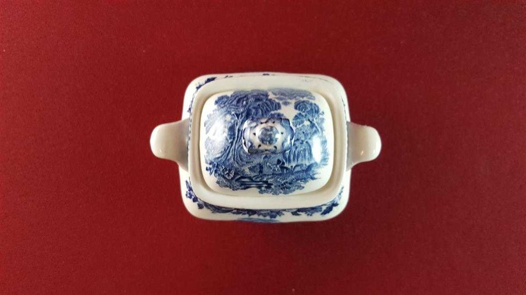 [45815585] Zuckerdose Enoch Wedgwood Woodland Blau gebraucht - gut Bild 5