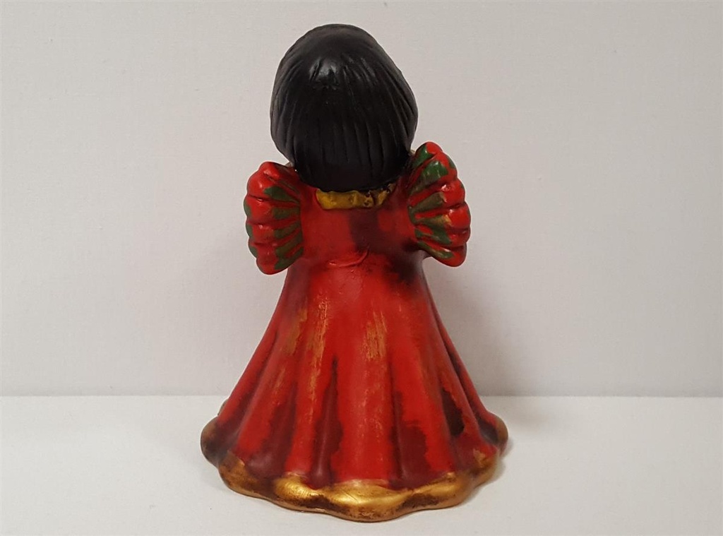[45815587] Weihnachten Singende Engel Rot Figur Kerzenhalter Keramik H 15,5 cm Bild 3