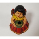 [45815587] Weihnachten Singende Engel Rot Figur Kerzenhalter Keramik H 15,5 cm Bild 5