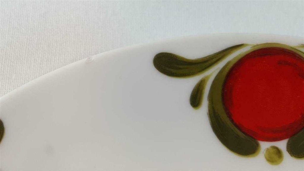 [45815604] Kuchenteller Dessertteller 19,5 cm Winterling Röslau Retrodekor Rot grün Blumen gebraucht - akzeptabel Bild 4
