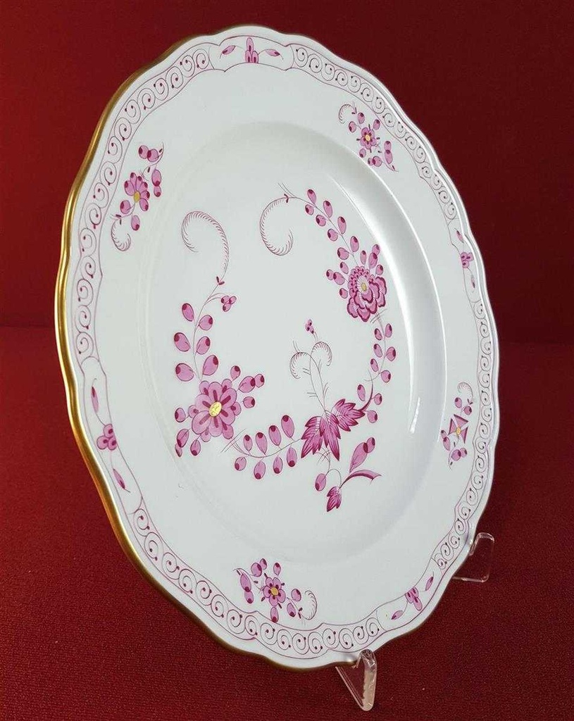 [45815612] Kuchenteller Dessertteller 20,3 cm Meissen Neuer Ausschnitt Indische Malerei Purpur II. Wahl gebraucht - sehr gut Bild 3