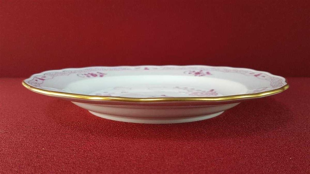 [45815612] Kuchenteller Dessertteller 20,3 cm Meissen Neuer Ausschnitt Indische Malerei Purpur II. Wahl gebraucht - sehr gut Bild 4