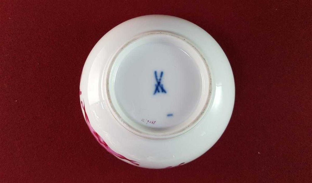 [45815614] Zuckerdose Meissen Neuer Ausschnitt Indische Malerei Purpur II. Wahl gebraucht - sehr gut Bild 7