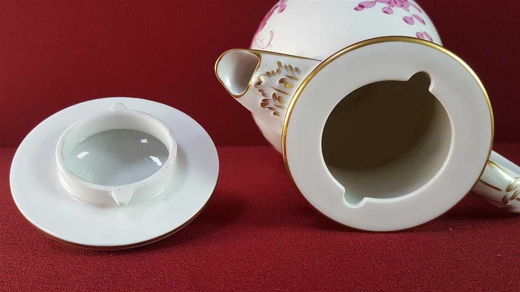 [45815615] Kaffeekanne 1,3 L Meissen Neuer Ausschnitt Indische Malerei Purpur II. Wahl gebraucht - sehr gut Bild 6