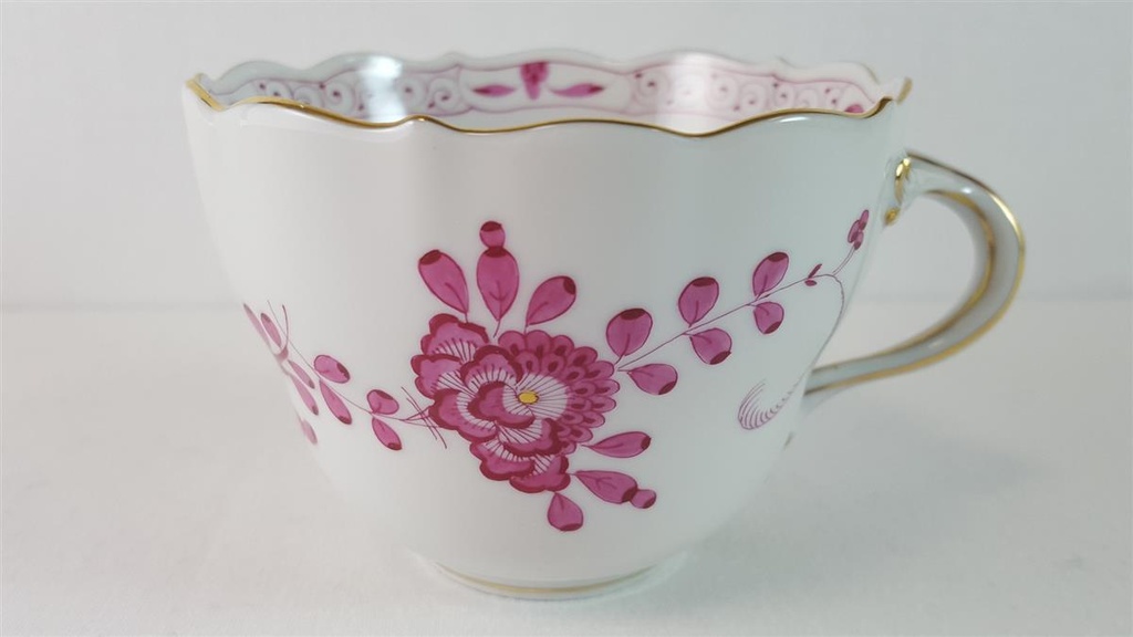 [45815618] Kaffeetasse mit Untertasse Tasse Meissen Neuer Ausschnitt Indische Malerei Purpur II. Wahl Bild 2