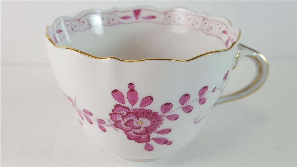[45815618] Kaffeetasse mit Untertasse Tasse Meissen Neuer Ausschnitt Indische Malerei Purpur II. Wahl Bild 3