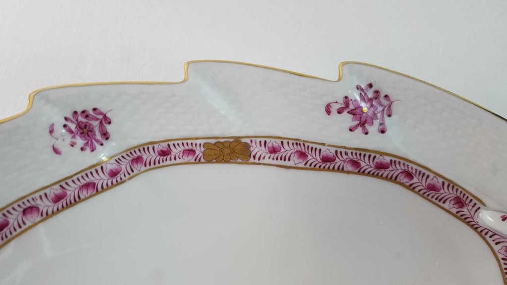 [45815635] Schale Blattschale Herend Ungarn Apponyi Purpur 200 Rosa gebraucht - gut Bild 3