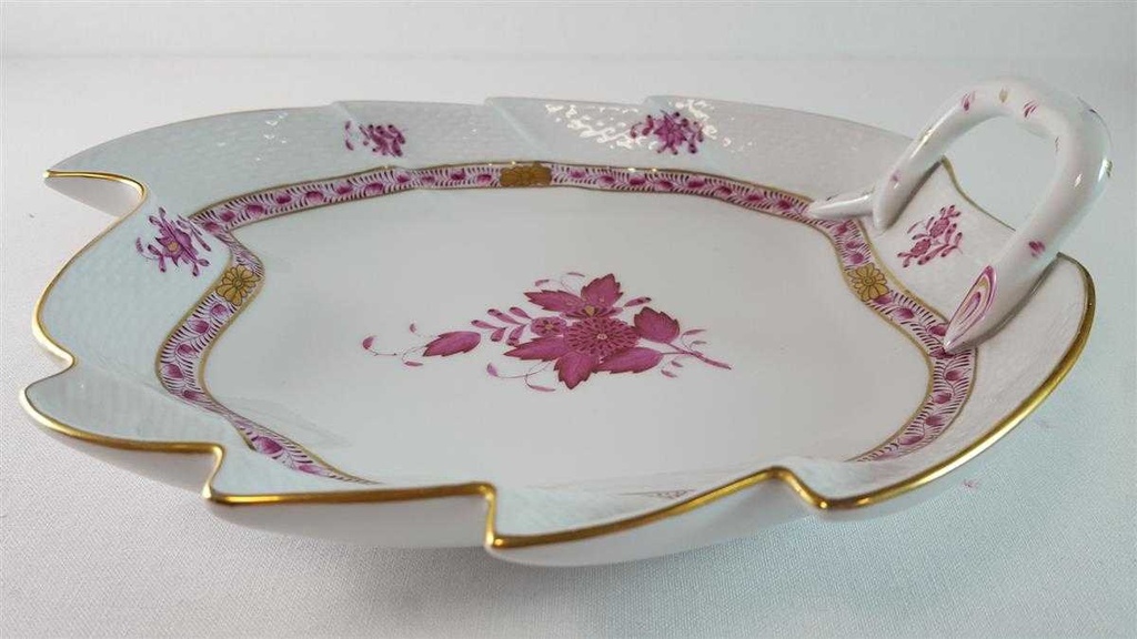 [45815635] Schale Blattschale Herend Ungarn Apponyi Purpur 200 Rosa gebraucht - gut Bild 4