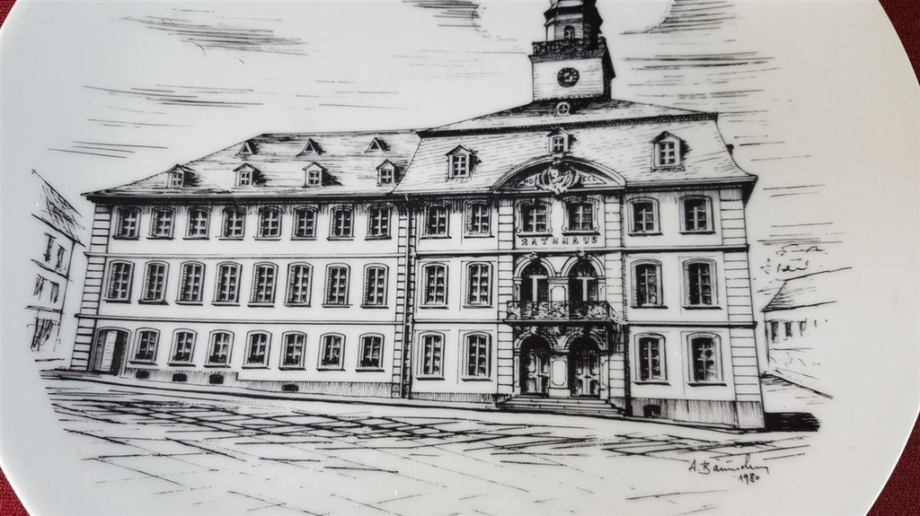 [45815691] Wandteller Sammelteller Altes Rathaus Geburtsstätte Saarbrücken D 24,3 cm Bild 2