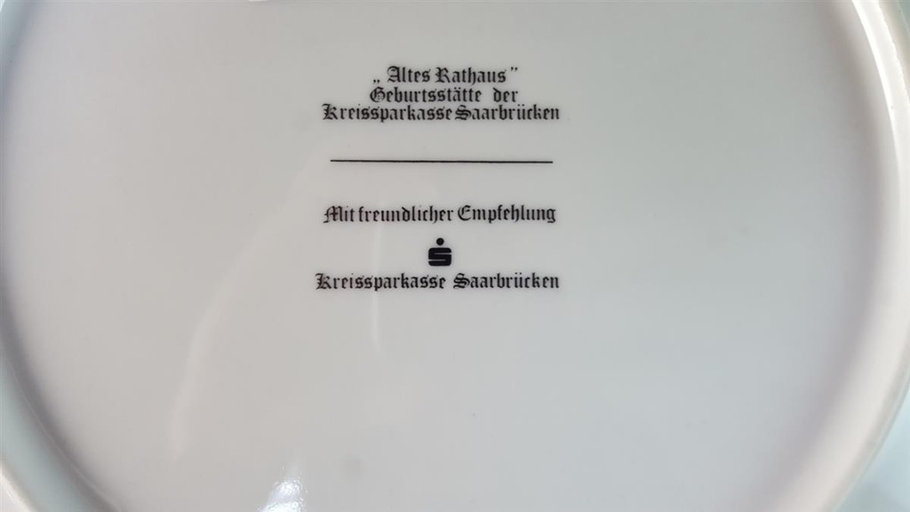 [45815691] Wandteller Sammelteller Altes Rathaus Geburtsstätte Saarbrücken D 24,3 cm Bild 4