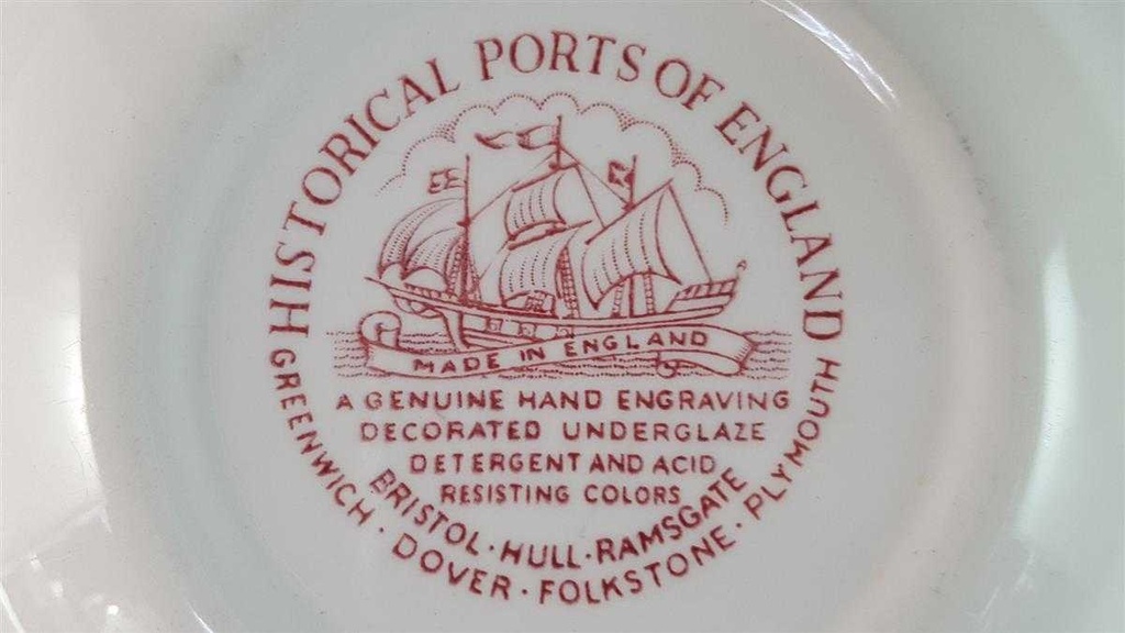 [45815702] Schüssel Servierschüssel 22 cm Bristol Hull Ramsgate Historical Ports of England Rot gebraucht - gut Bild 6