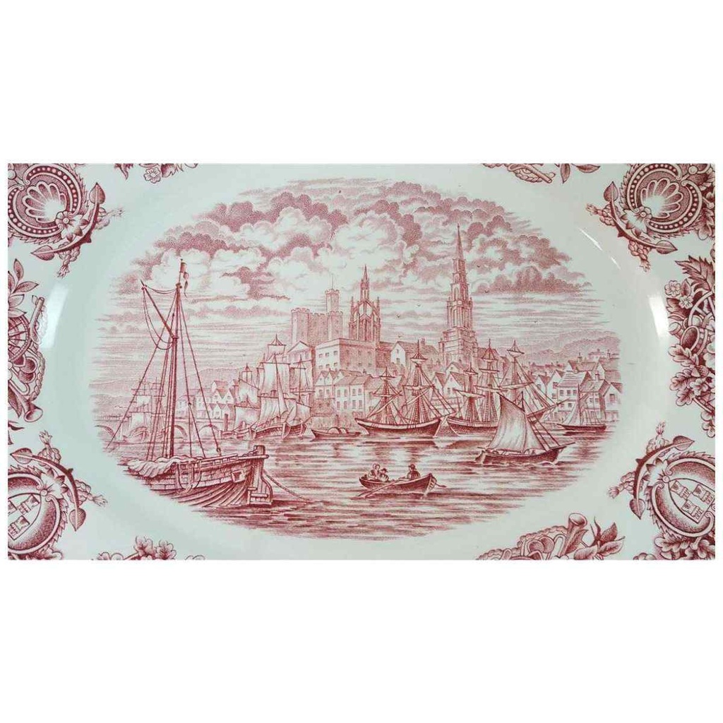 [45815706] Fleischplatte 31x24,6 cm Bristol Hull Ramsgate Historical Ports of England Rot gebraucht - gut Bild 2