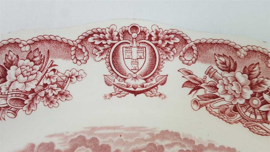 [45815706] Fleischplatte 31x24,6 cm Bristol Hull Ramsgate Historical Ports of England Rot gebraucht - gut Bild 3