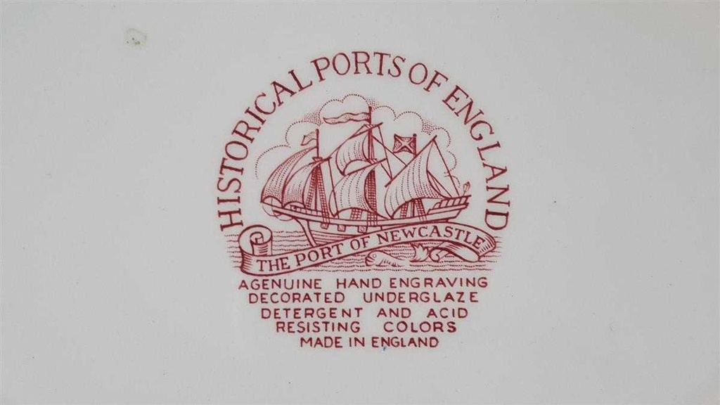 [45815706] Fleischplatte 31x24,6 cm Bristol Hull Ramsgate Historical Ports of England Rot gebraucht - gut Bild 6