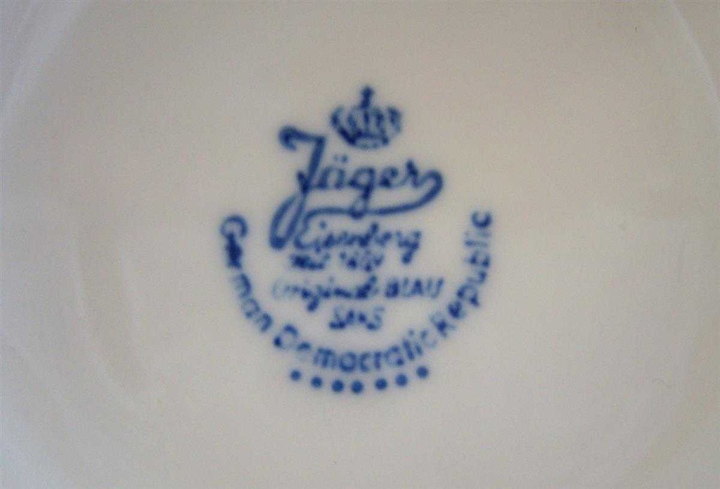 [4581571] Kaffeekanne Kanne ohne Deckel 1,3 L Jaeger & Co Indisch Blau Strohblume Original Saks gebraucht - sehr gut Bild 3