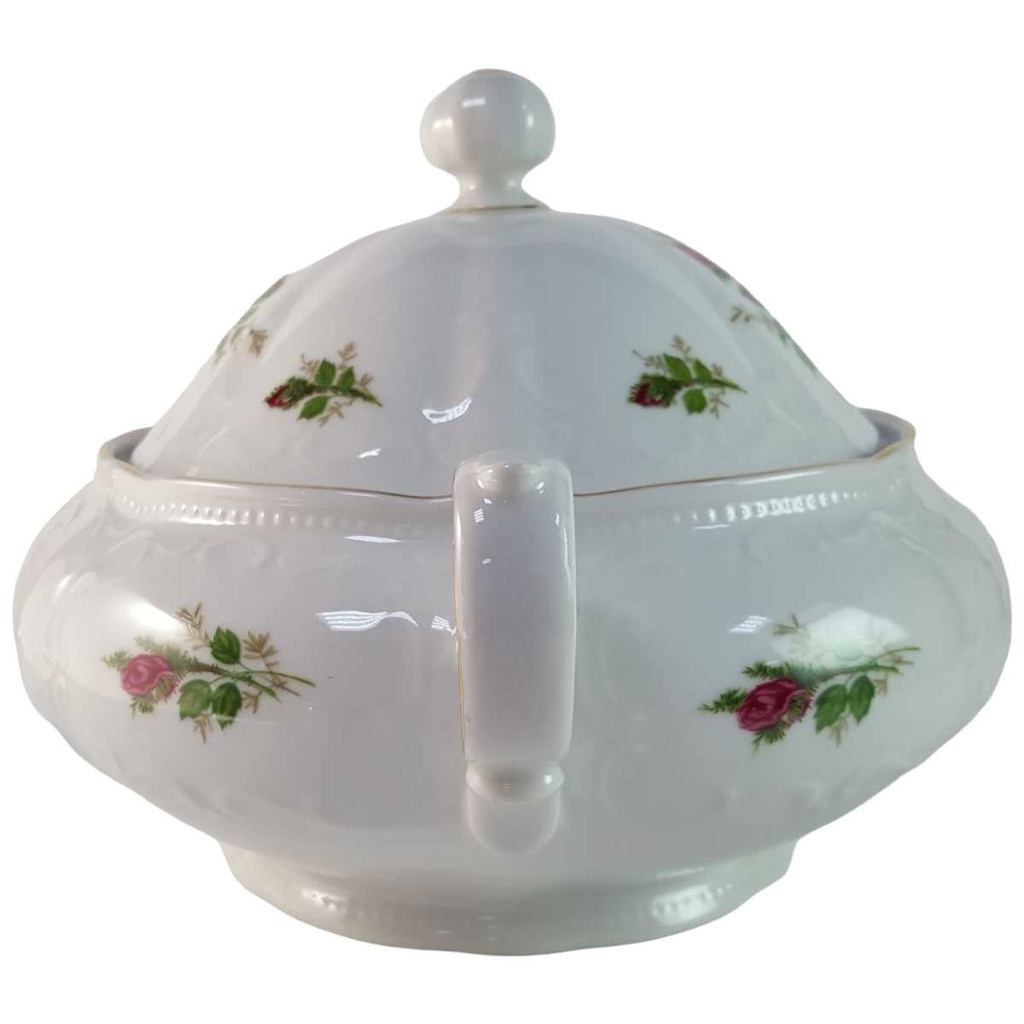 [45815711] Ragoutterrine Suppenterrine Suppenschüssel Servierschüssel 2,1 L Seltmann Weiden Wien Moosrose 26477 gebraucht - sehr gut Bild 2