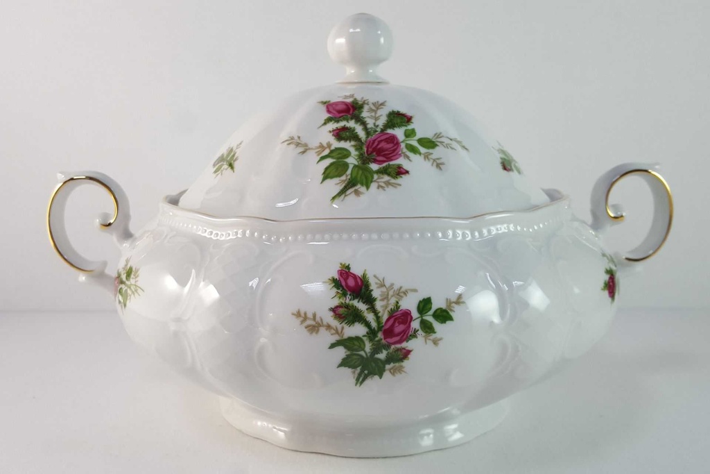 [45815711] Ragoutterrine Suppenterrine Suppenschüssel Servierschüssel 2,1 L Seltmann Weiden Wien Moosrose 26477 gebraucht - sehr gut Bild 3